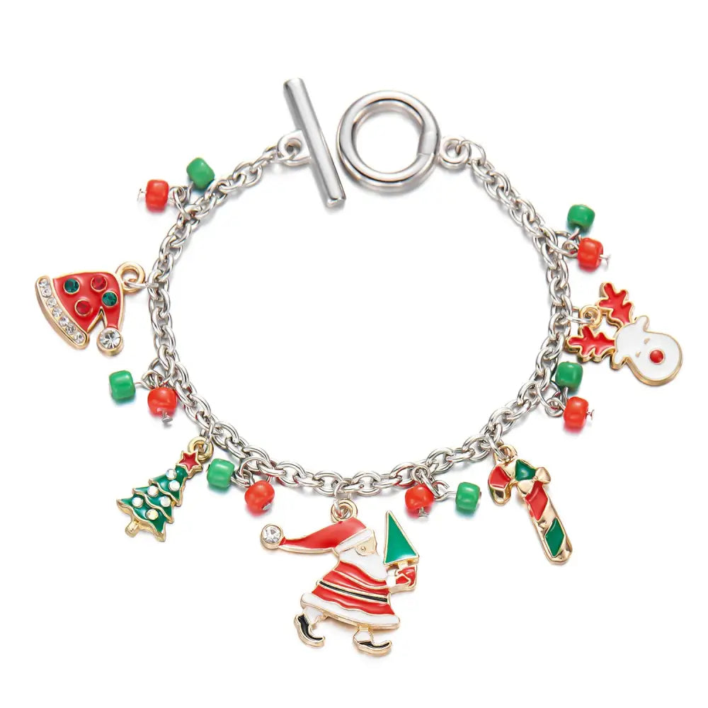 Personalized Christmas Bracelet Christmas Tree Santa Claus Pendant Bracelet For Women Jewelry Beyond Trends Hub