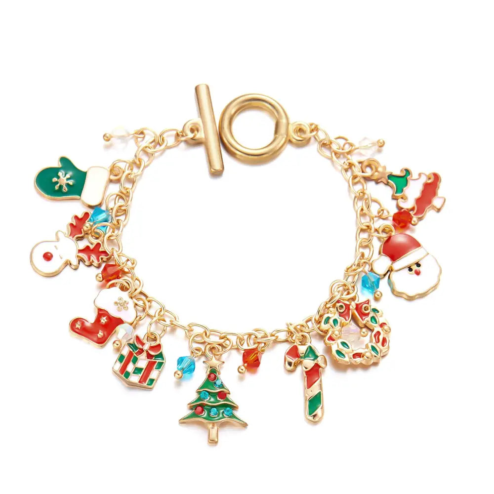 Personalized Christmas Bracelet Christmas Tree Santa Claus Pendant Bracelet For Women Jewelry Beyond Trends Hub