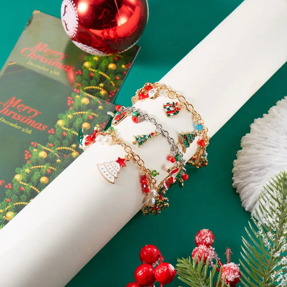 Personalized Christmas Bracelet Christmas Tree Santa Claus Pendant Bracelet For Women Jewelry Beyond Trends Hub