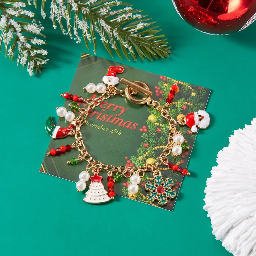 Personalized Christmas Bracelet Christmas Tree Santa Claus Pendant Bracelet For Women Jewelry Beyond Trends Hub