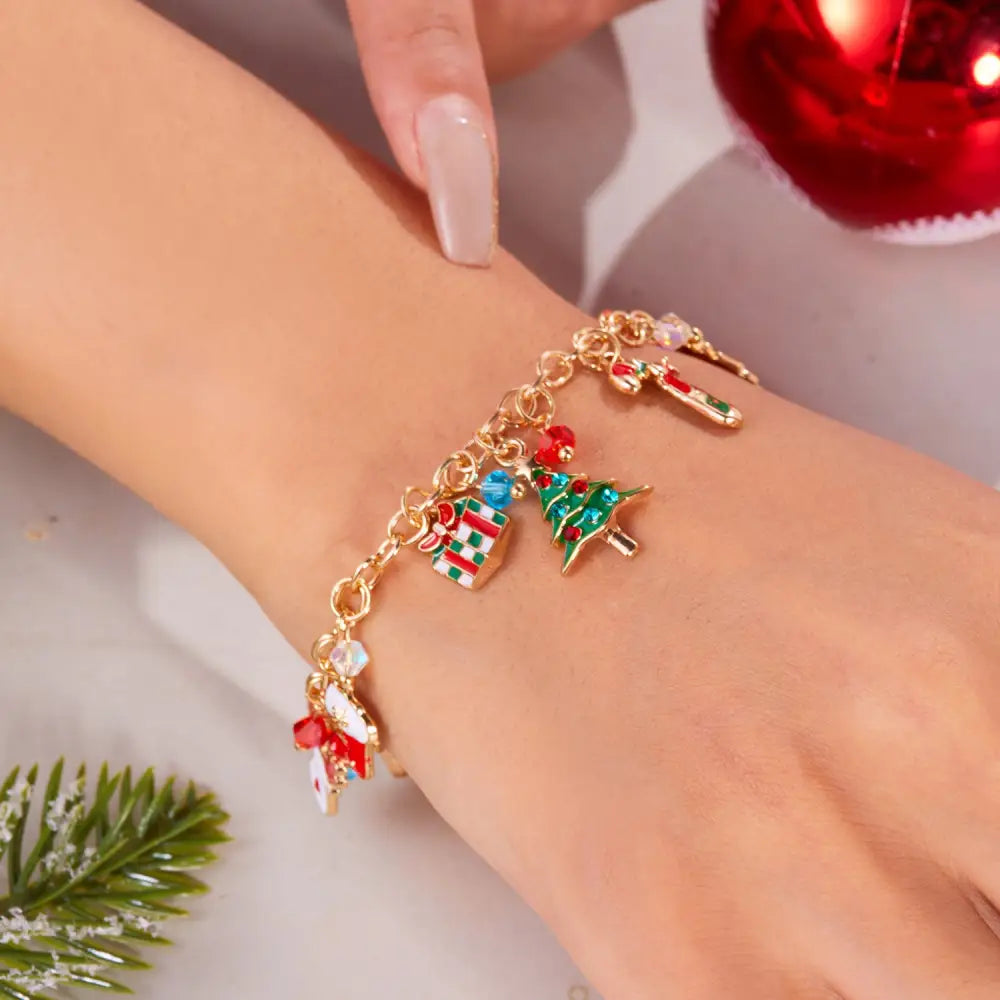 Personalized Christmas Bracelet Christmas Tree Santa Claus Pendant Bracelet For Women Jewelry Beyond Trends Hub