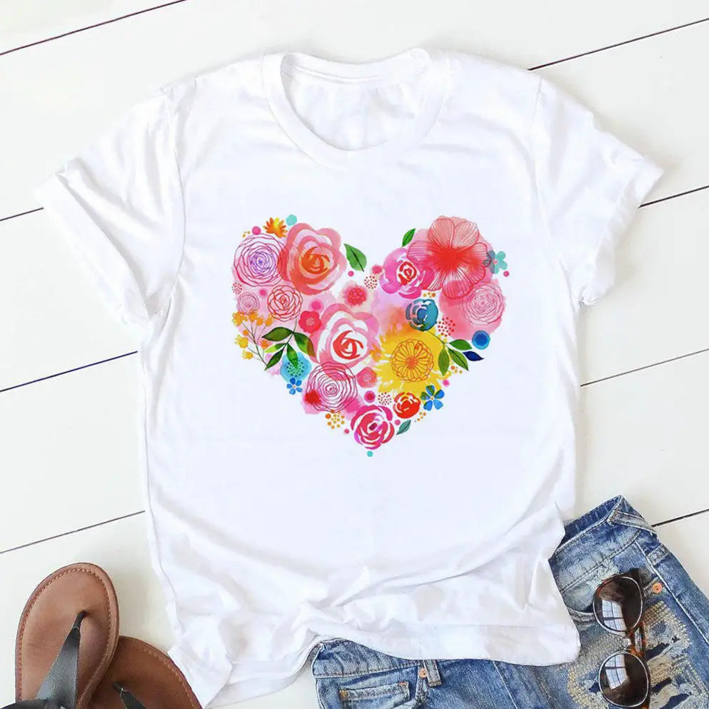 Personalized Letter Print Ladies T-shirt Beyond Trends Hub