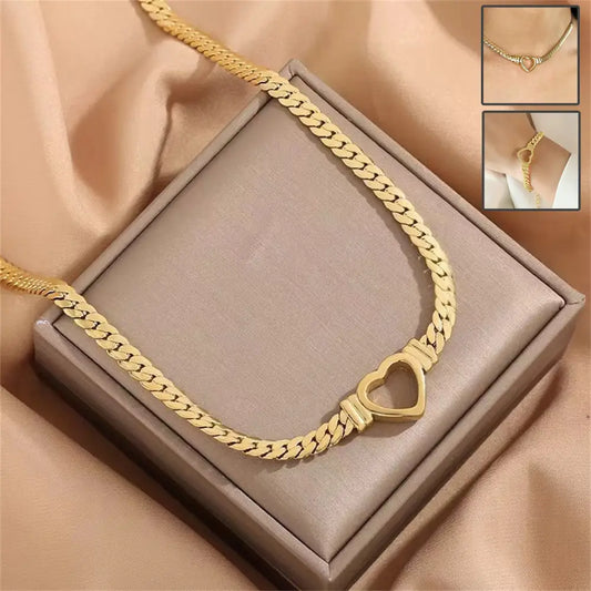 Personalized Love Chain Necklace Bracelet For Women Fashion Titanium Steel Non-fading Clavicle Chain Jewelry Beyond Trends Hub