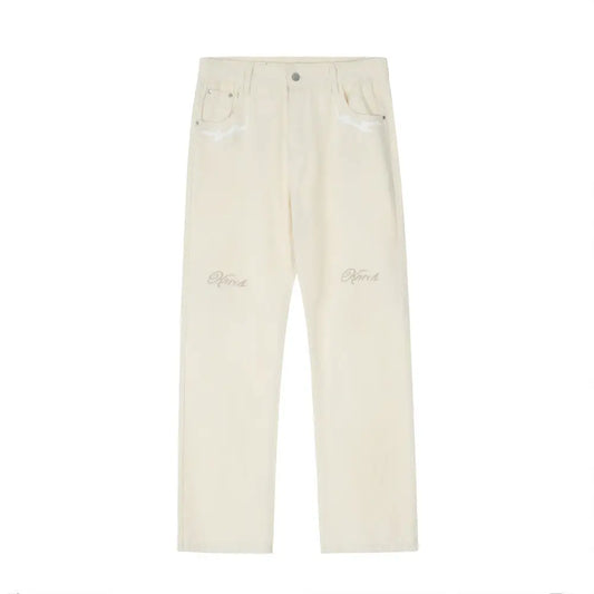 Personalized Printing Straight-leg Trousers Men