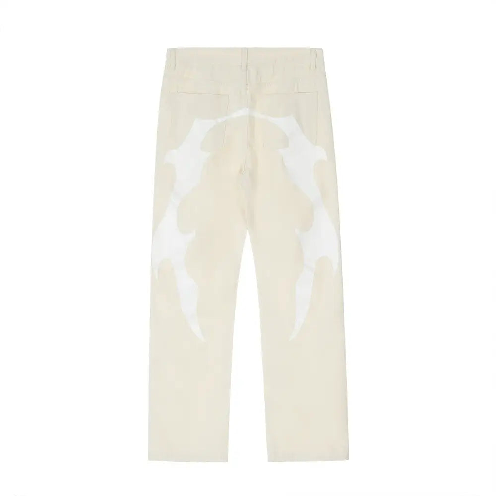 Personalized Printing Straight-leg Trousers Men - White / S