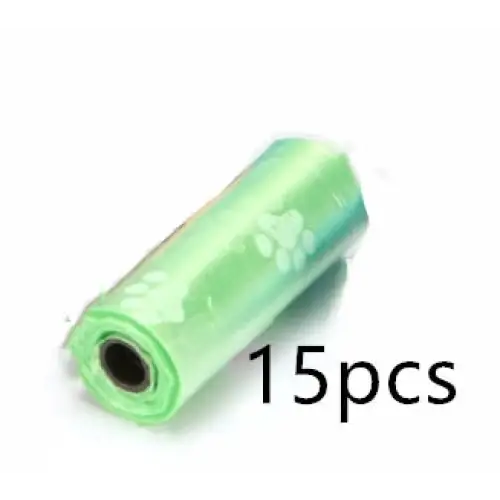 Pet Supplies Wholesale Dog Cleaning Waste Garbage Bags Printed Footprints 15 PcsRoll Pet Garbage Bags - Green / 15pcs