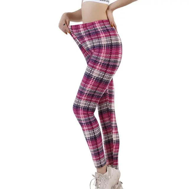 Plaid Leggings Women Sexy Pants Push Up Leggings Fashion F Beyond Trends Hub