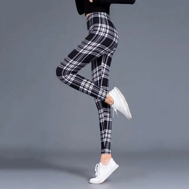 Plaid Leggings Women Sexy Pants Push Up Leggings Fashion F Beyond Trends Hub