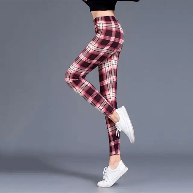 Plaid Leggings Women Sexy Pants Push Up Leggings Fashion F Beyond Trends Hub