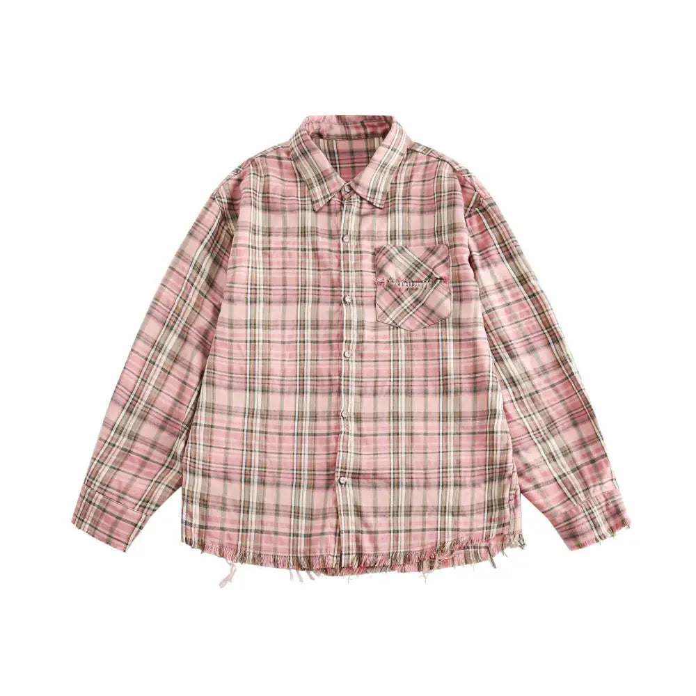 Plaid Shirt Coat Burrs Tassels Men And Women Beyond Trends Hub