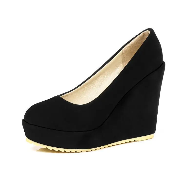 Platform Shoes Women Retro Fashion Thick Bottom Round Toe Lace Up Decorating High Wedges Shoes Woman Beyond Trends Hub