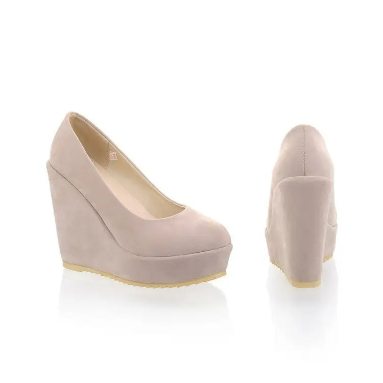 Platform Shoes Women Retro Fashion Thick Bottom Round Toe Lace Up Decorating High Wedges Shoes Woman Beyond Trends Hub
