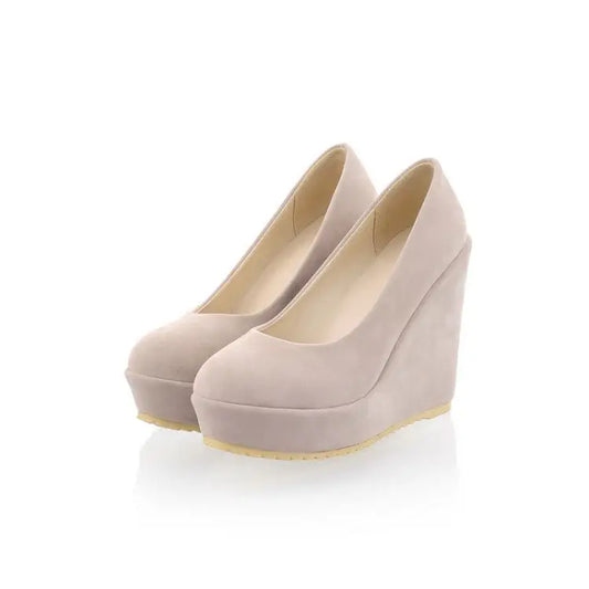 Platform Shoes Women Retro Fashion Thick Bottom Round Toe Lace Up Decorating High Wedges Shoes Woman Beyond Trends Hub