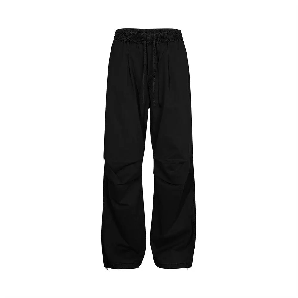 Pleated Paratrooper Casual Trousers For Men - Black / S