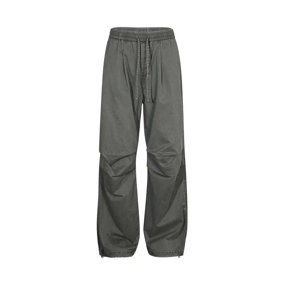 Pleated Paratrooper Casual Trousers For Men - Gray / S