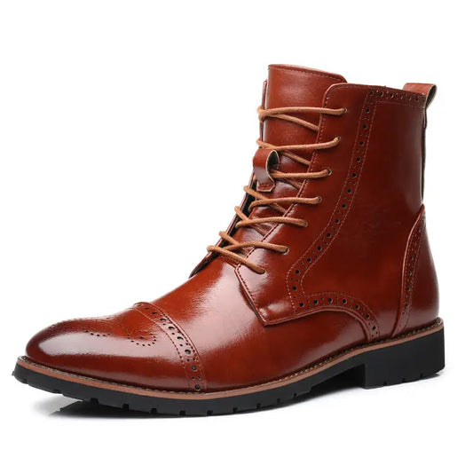 Plus size British style men's boots leather boots men's shoes Beyond Trends Hub