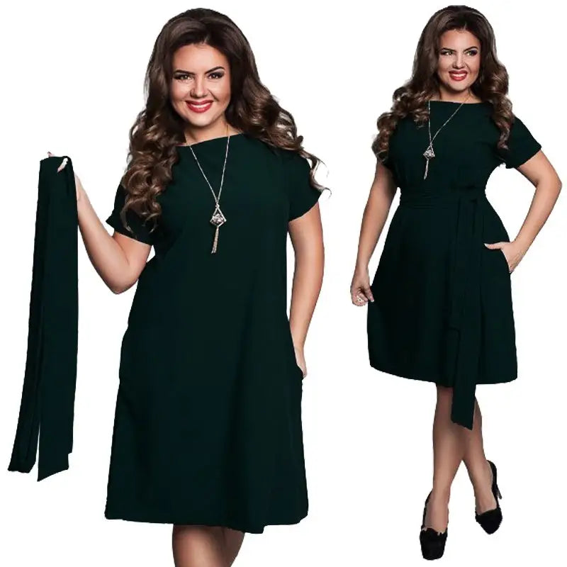 Plus size dress for women big size ladies clothing - Green / 5XL