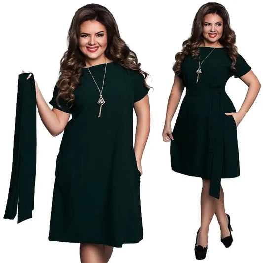 Plus size dress for women big size ladies clothing - Green / 5XL