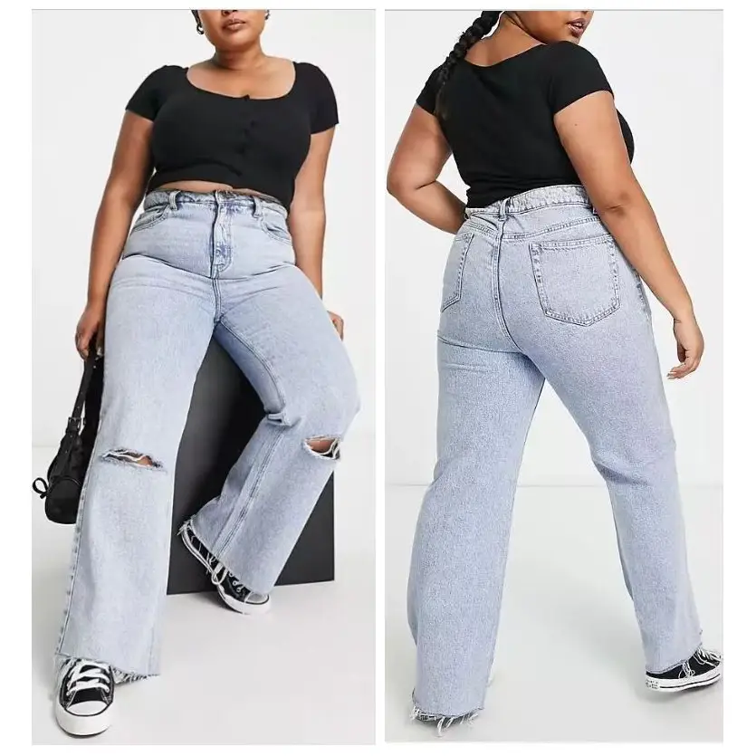Plus Size Fashion Jeans Women’s Trousers Fat Women’s Trousers