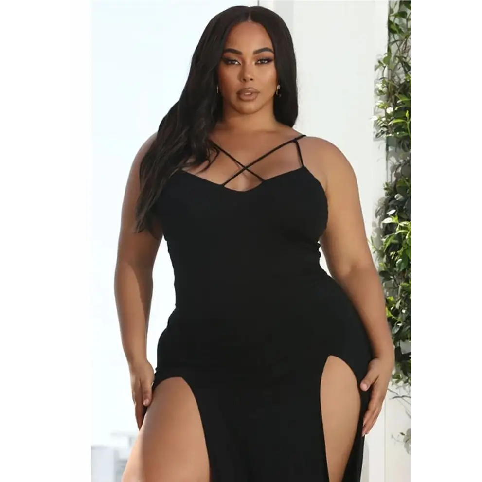 Plus Size Fat Women Dresses Summer Sling Big Dress