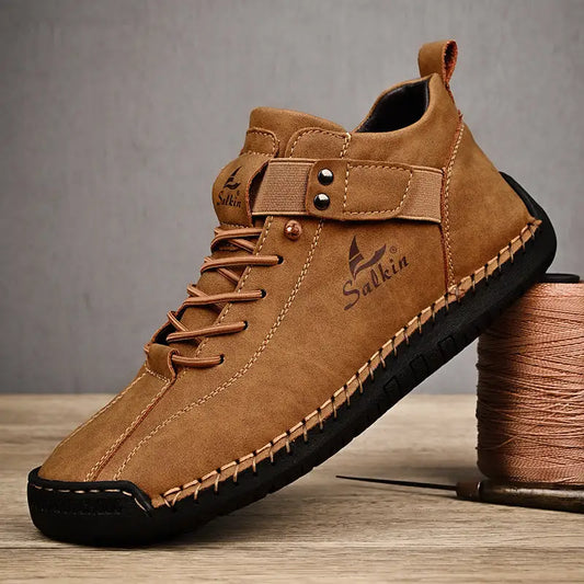 Plus Size Men’s Leather Shoes Low-top Handmade