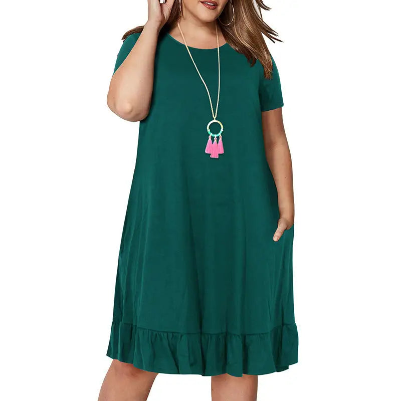 Plus Size Summer Dresses Women 2XL-9XL Bi Ladies Skirt - Green / 2XL
