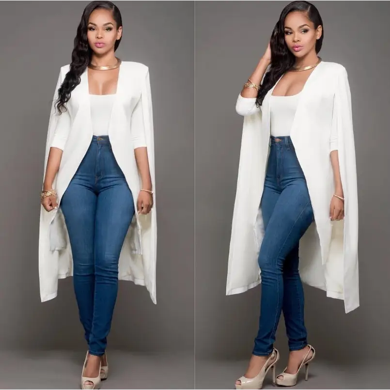 Plus size women’s blazer - White / 3XL