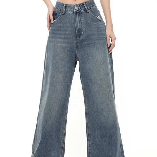 Pocket Decoration Denim Loose Trousers Men