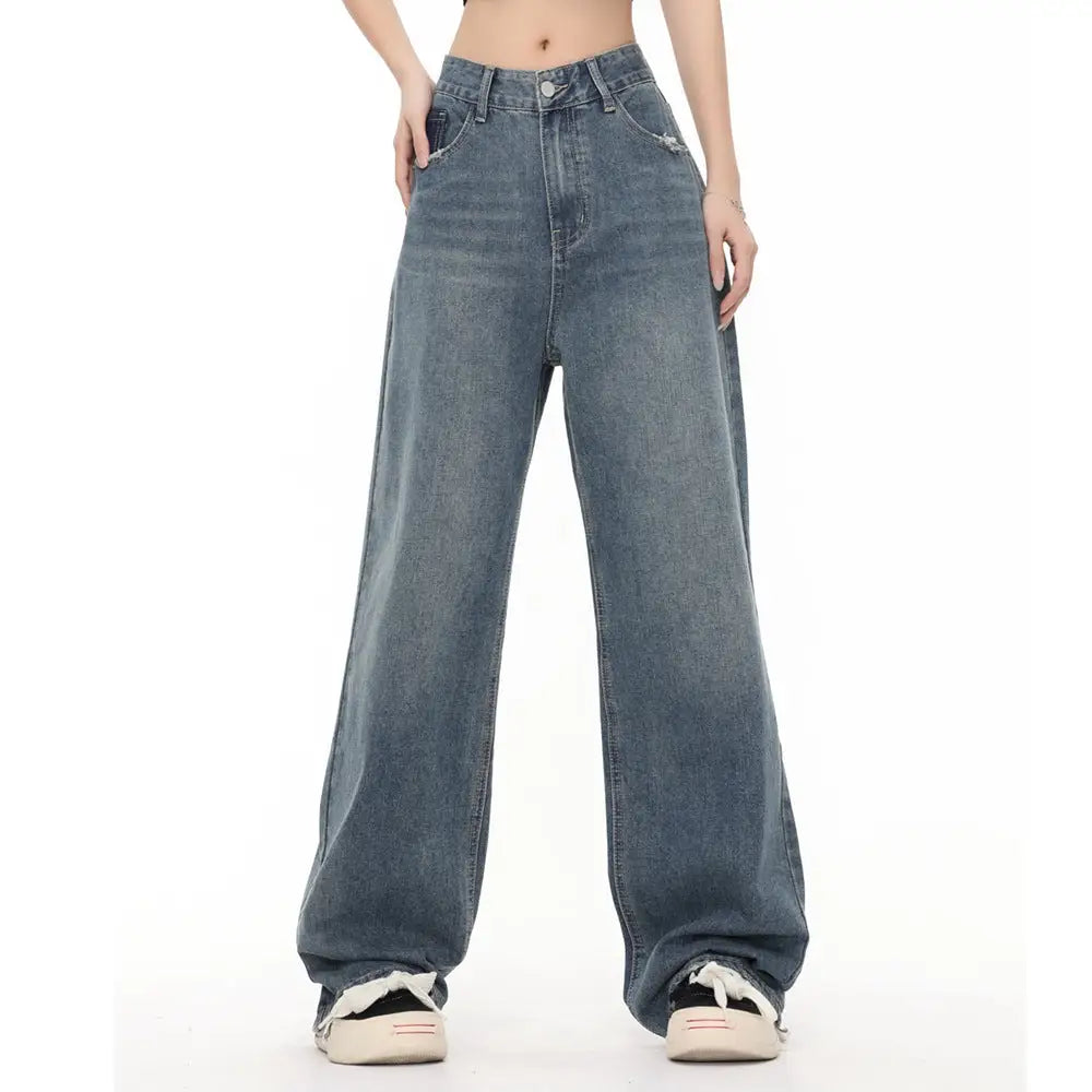 Pocket Decoration Denim Loose Trousers Men
