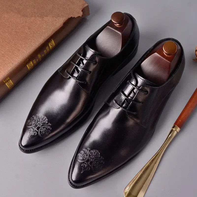 Pointed carved leather shoes Beyond Trends Hub