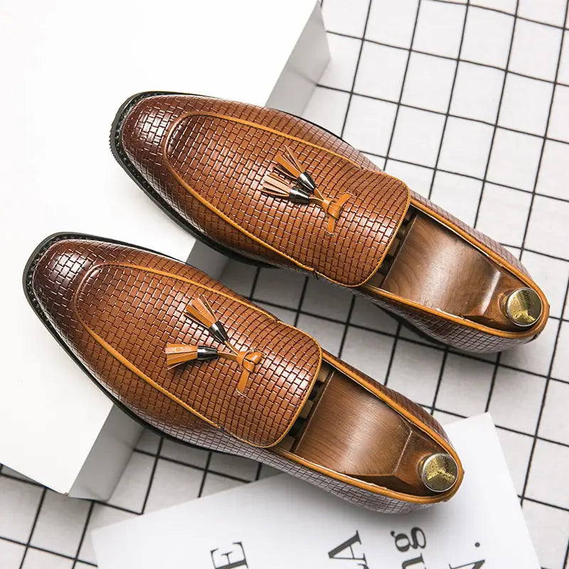 Pointed Men's Slip On Leather Shoes Beyond Trends Hub