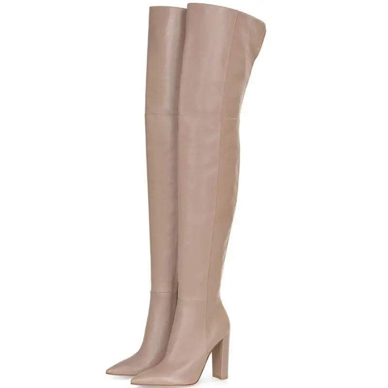 Pointed Snakeskin High Over The Knee Boots Plus Size Beyond Trends Hub