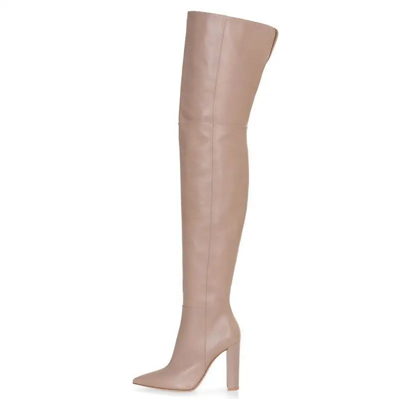 Pointed Snakeskin High Over The Knee Boots Plus Size Beyond Trends Hub