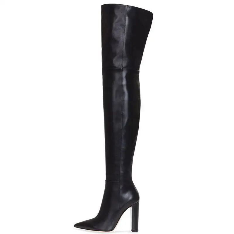 Pointed Snakeskin High Over The Knee Boots Plus Size Beyond Trends Hub