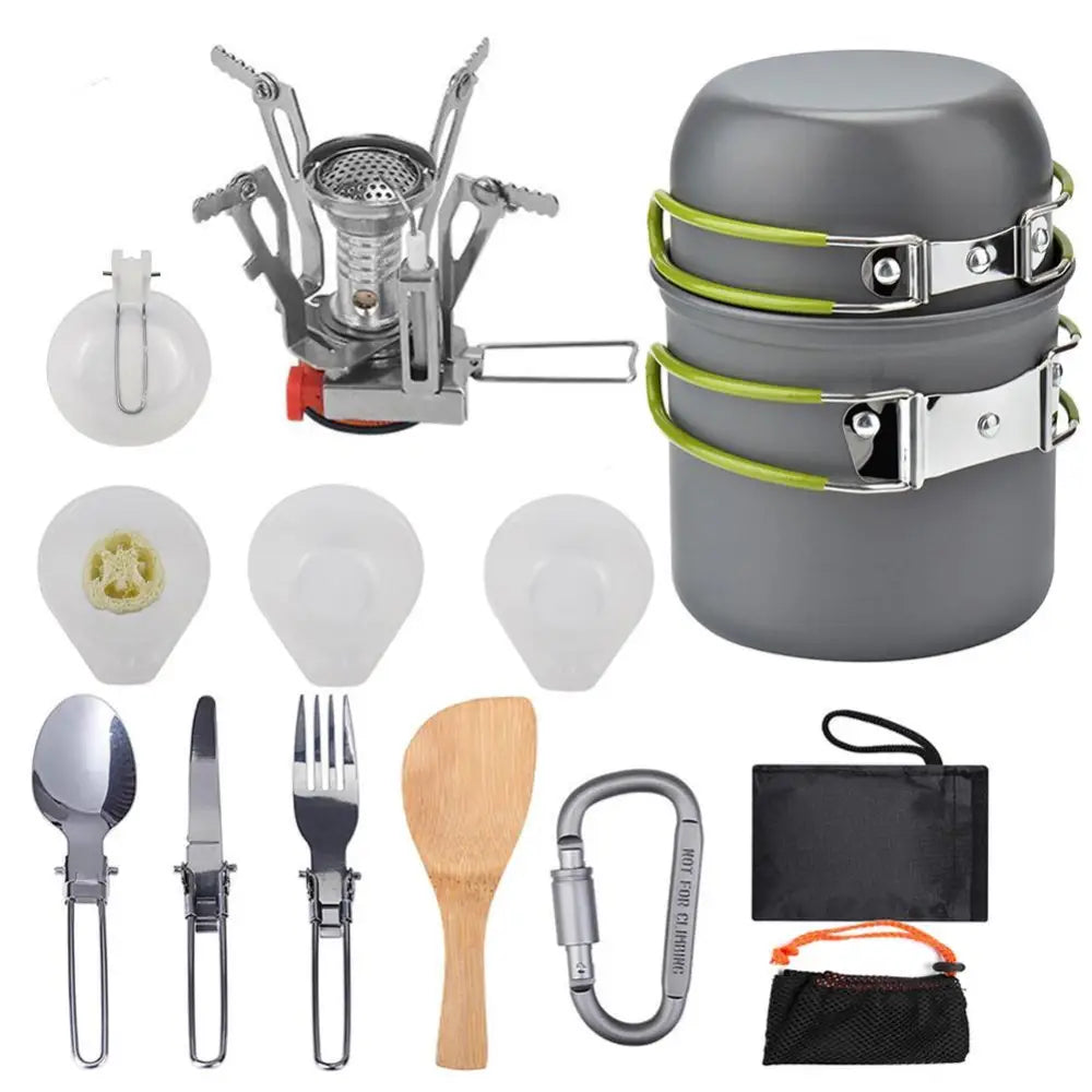 Portable camping cooker stove - Green A Set