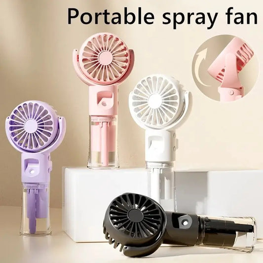 Portable Handheld Spray Fan 4-Speed Water Spray Mist Fan Summer Cooling Artifact USB Charging Summer Supplies Outdoor Mini Fan - Beyond Trends Hub 