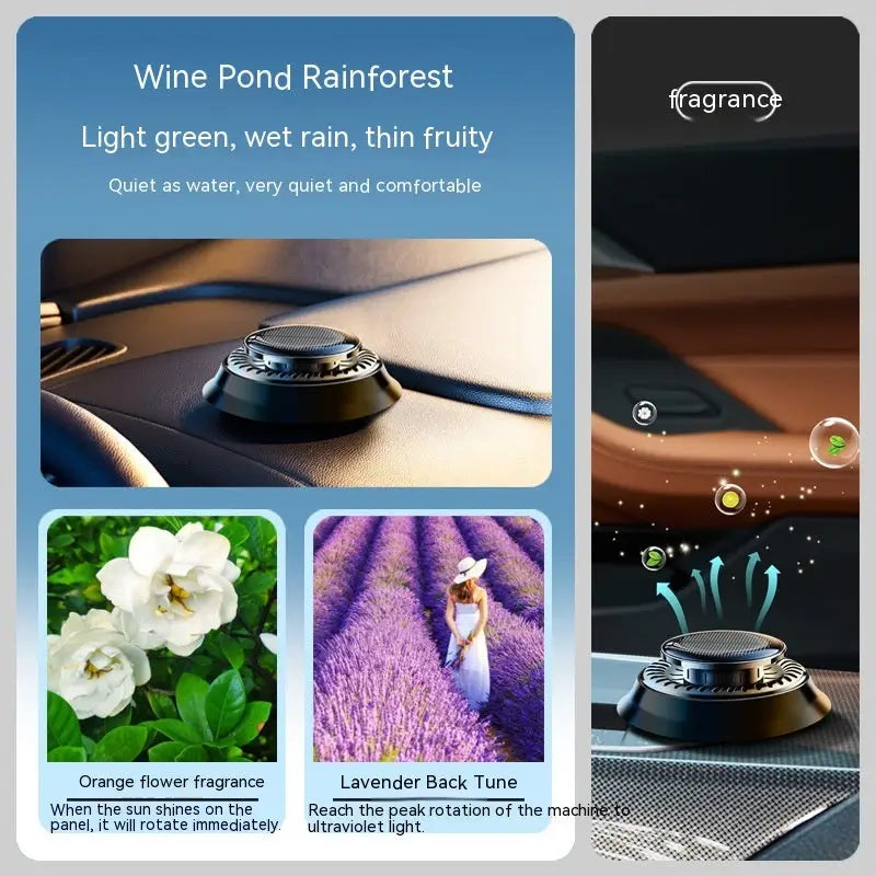 Portable Kinetic Car Air Freshener Solar Powered Double Ring Rotating Air Cleaner Perfume Fragrance Diffuser Beyond Trends Hub