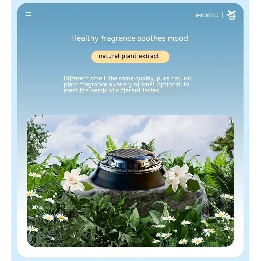 Portable Kinetic Car Air Freshener Solar Powered Double Ring Rotating Air Cleaner Perfume Fragrance Diffuser Beyond Trends Hub