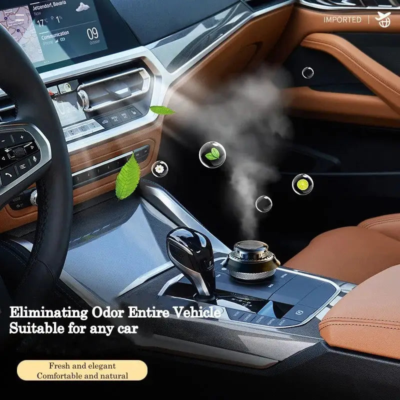 Portable Kinetic Car Air Freshener Solar Powered Double Ring Rotating Air Cleaner Perfume Fragrance Diffuser Beyond Trends Hub