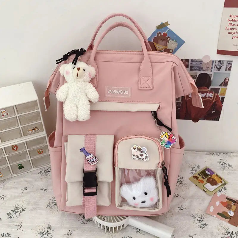 Preppy Purple Backpack Women Waterproof Candy Colors Backpacks - Beyond Trends Hub 