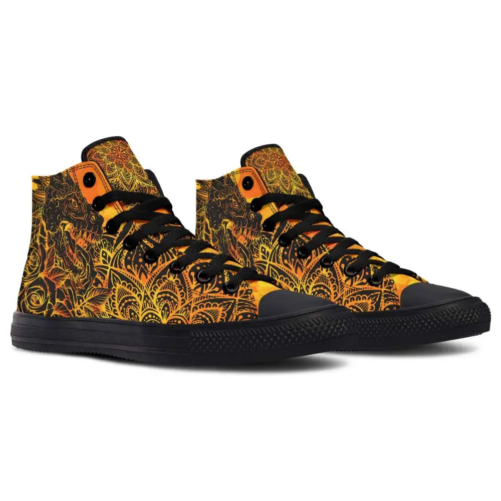 Printed Couple High Top Canvas Shoes