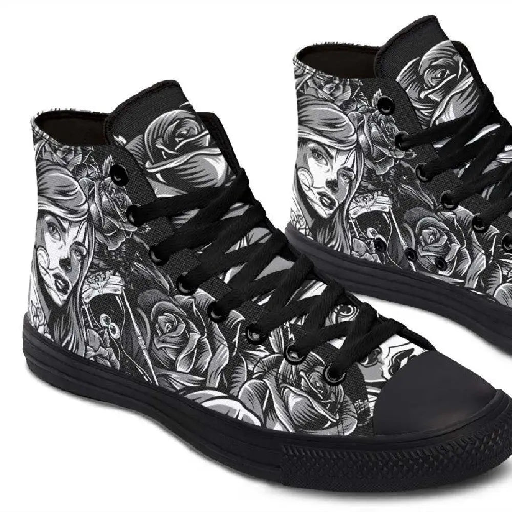 Printed Couple High-top Canvas Shoes
