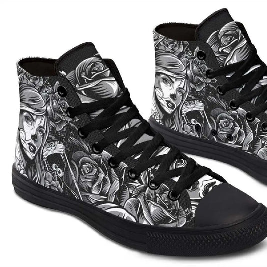 Printed Couple High-top Canvas Shoes