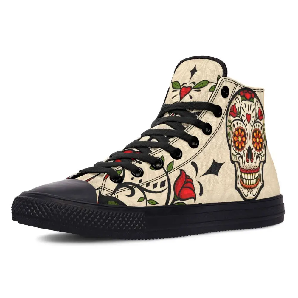 Printed Couple High Top Canvas Shoes