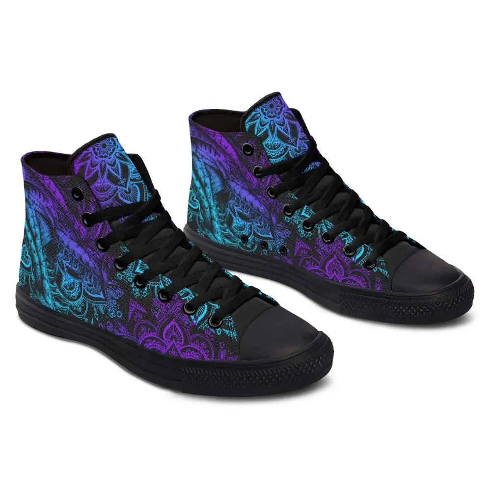 Printed Couple High Top Canvas Shoes