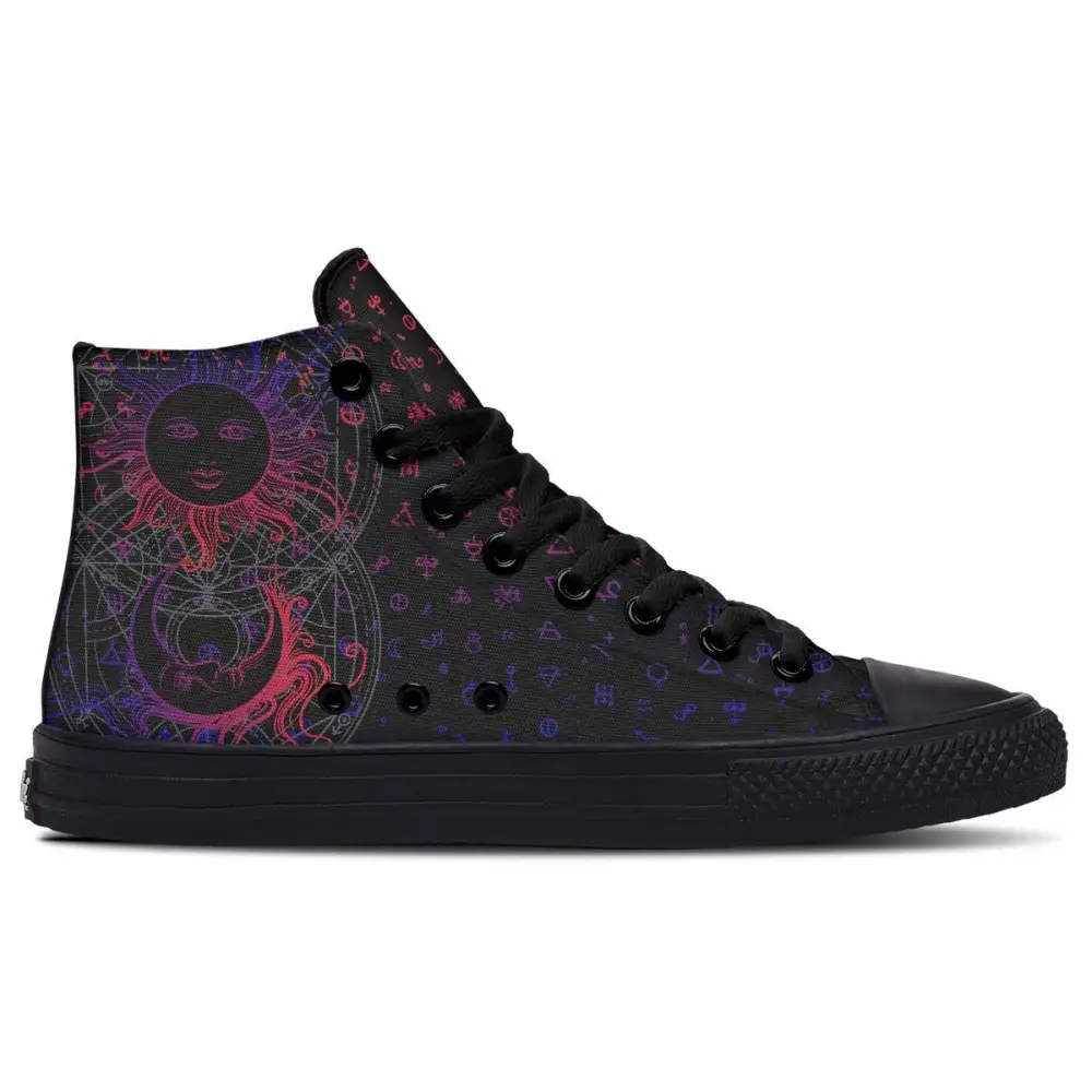 Printed Couple High Top Canvas Shoes
