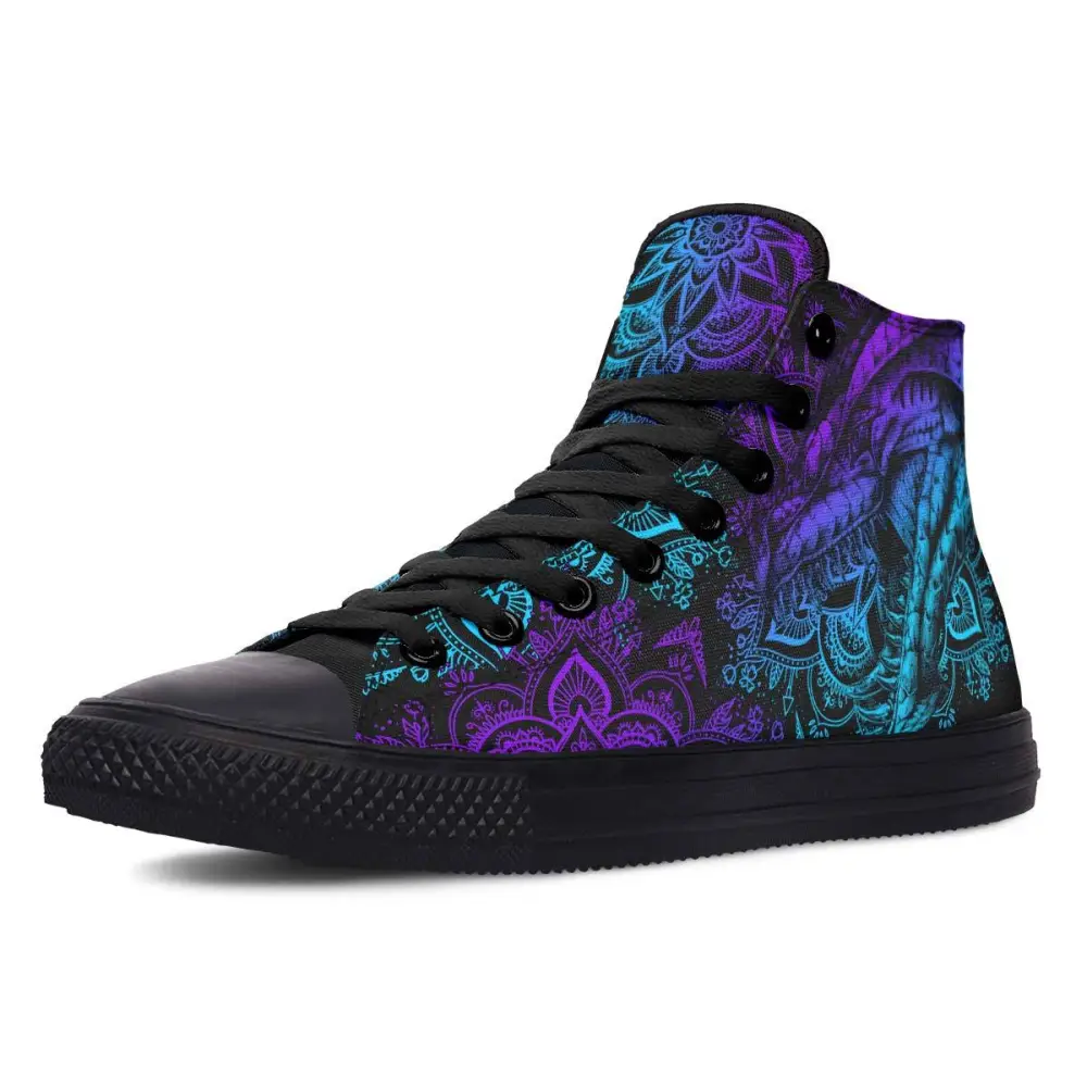 Printed Couple High Top Canvas Shoes