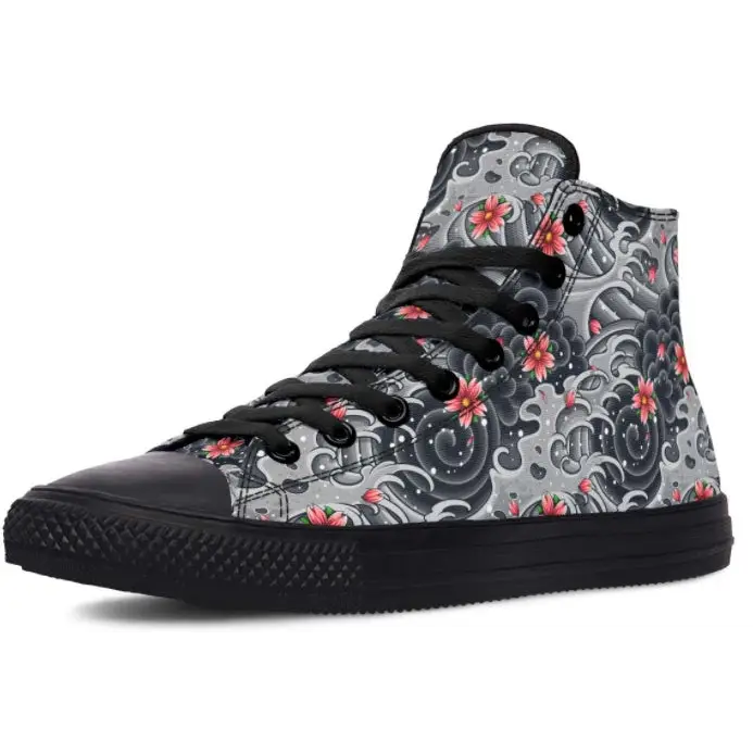 Printed Couple High-top Canvas Shoes