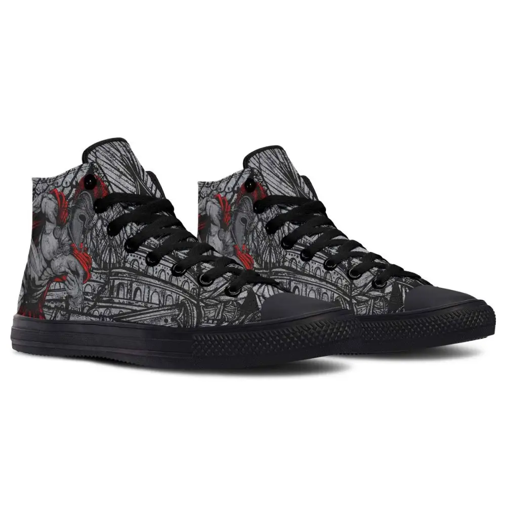 Printed Couple High Top Canvas Shoes