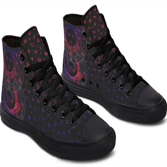 Printed Couple High Top Canvas Shoes